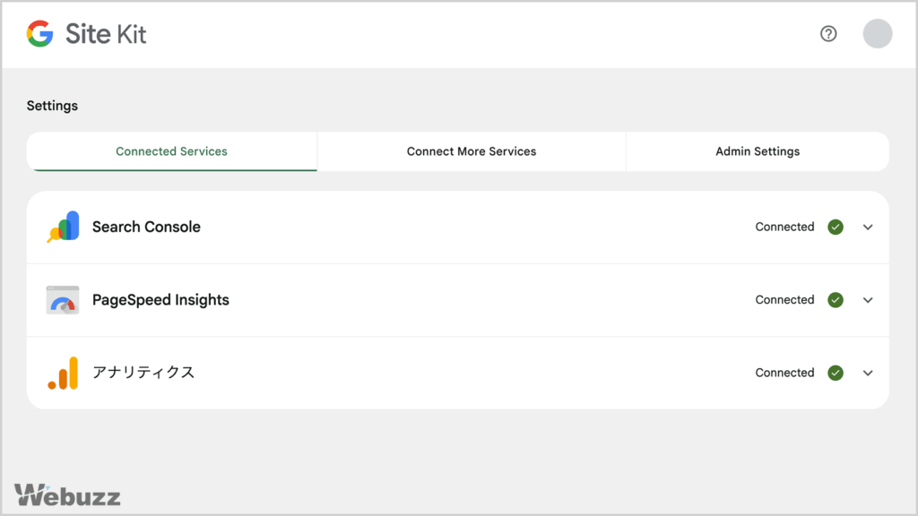 Site Kit by GoogleでWordPress管理画面に表示されたアクセス解析ダッシュボード